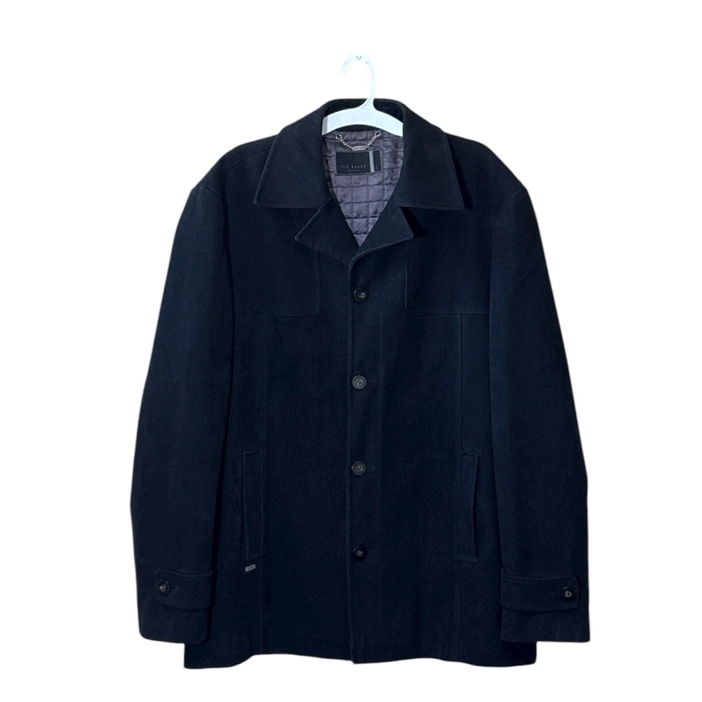 Ted Baker London Men's Black Trench Coat,Size 5 (XL) ,100% Cotton